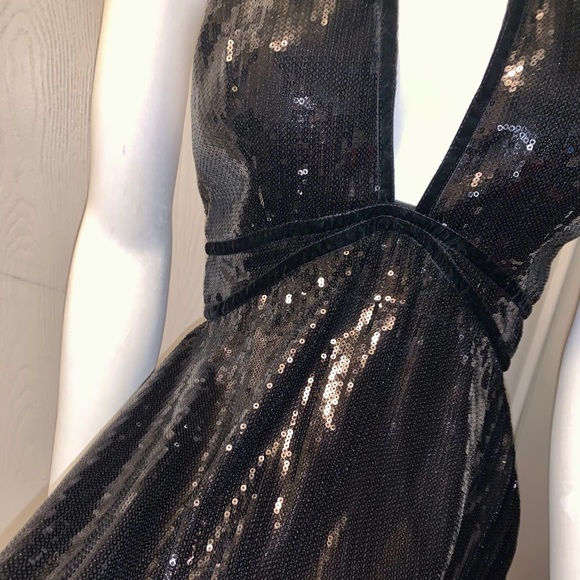 FREE PEOPLE BLACK FILM NOIR SEQUIN DRESS - Picture 6 of 14